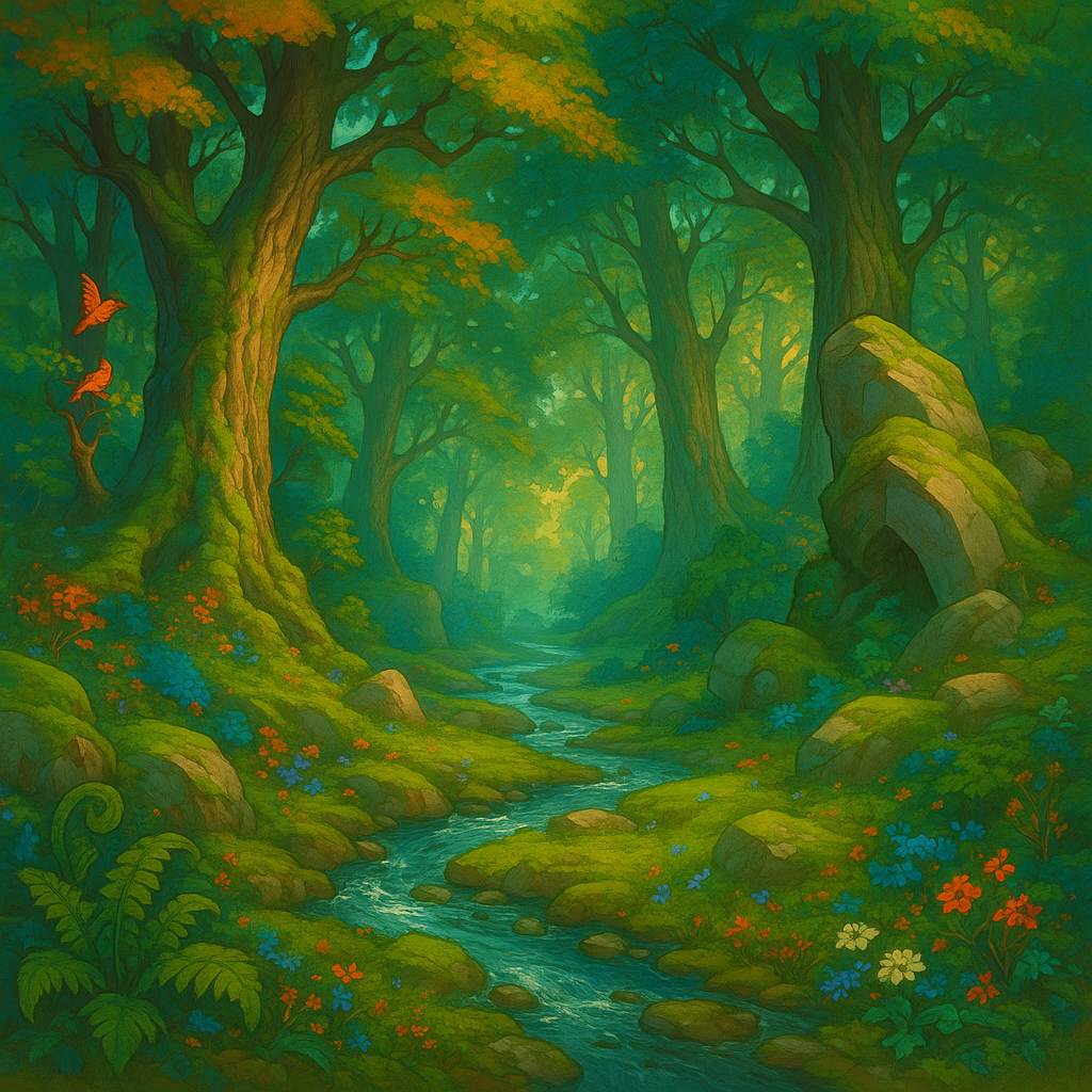 Vue de en plein coeur de la forêt d'elanwyn - Forêt