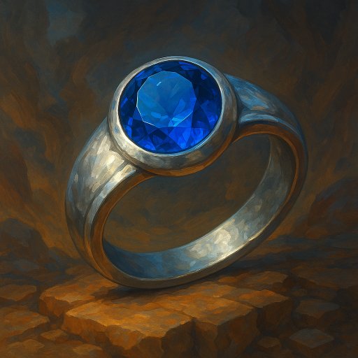 Illustration de Anneau de Saphir Argenté - Anneau