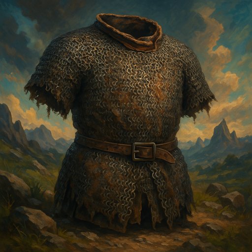 Illustration de Armure de Mailles Usée par les Batailles - Armure