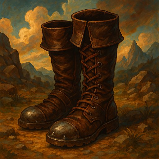 Illustration de Bottes de Marche en Cuir avec des Pointes en Métal - Chaussures