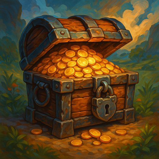 Illustration de coffre de pièces d'or - Coffre