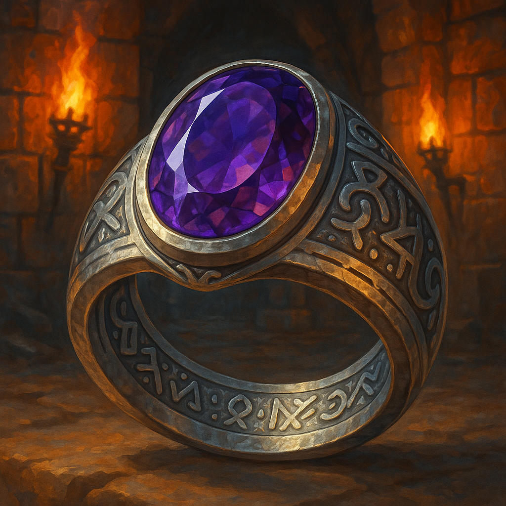 Illustration de anneau de l'améthyste Énigmatique - Anneau