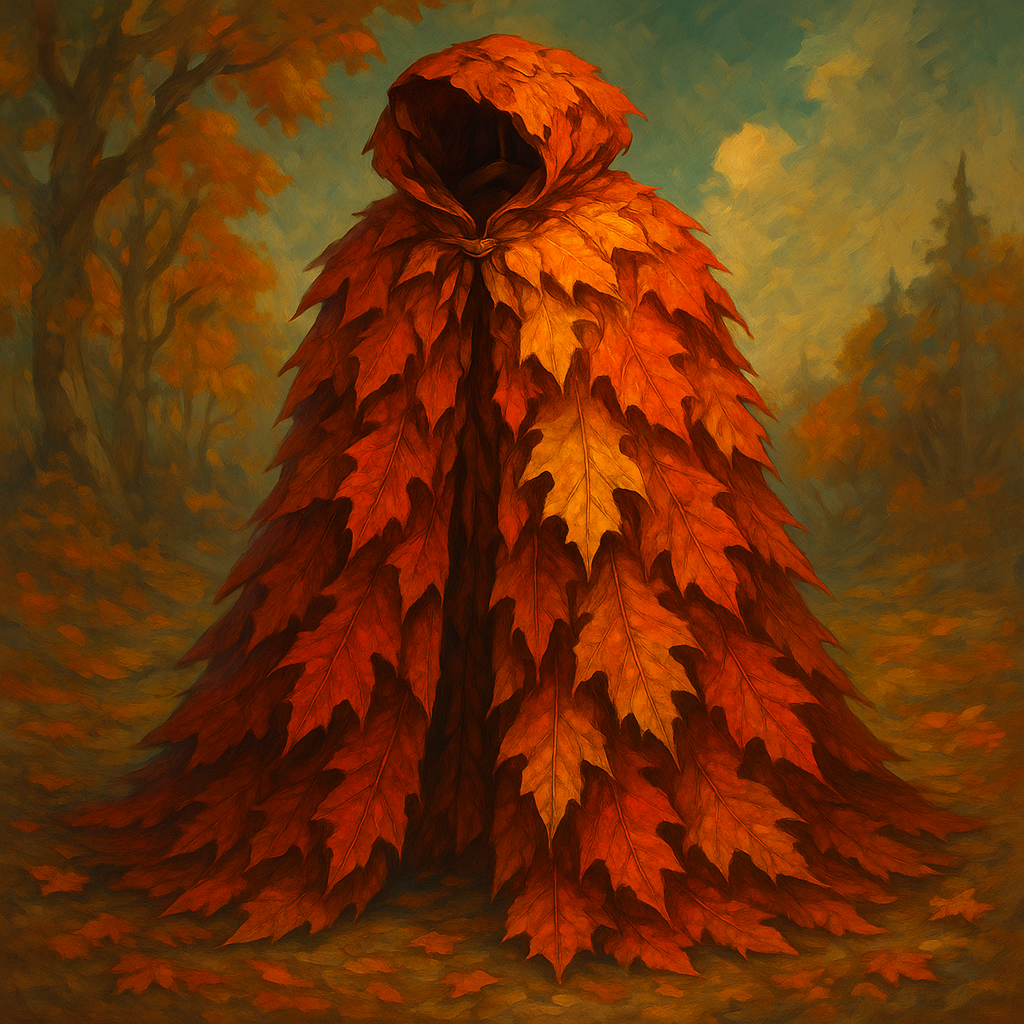 Illustration de cape en feuilles d'automne - Cape