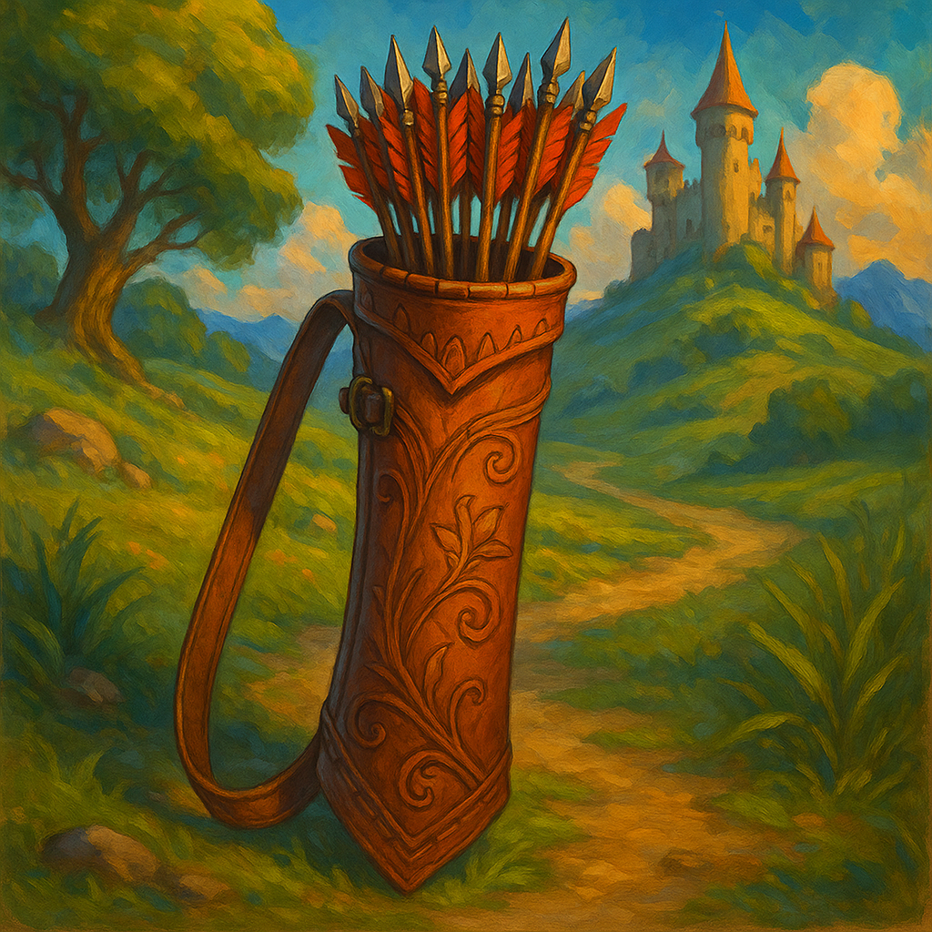 Illustration de carquois en peau de daim rempli de flèches - Carquois