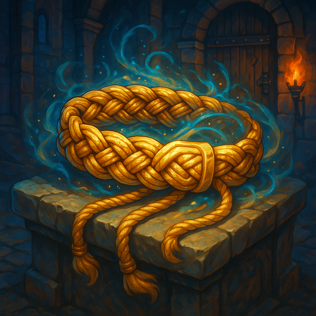 Illustration de Ceinture de corde tressée dorée - Ceinture