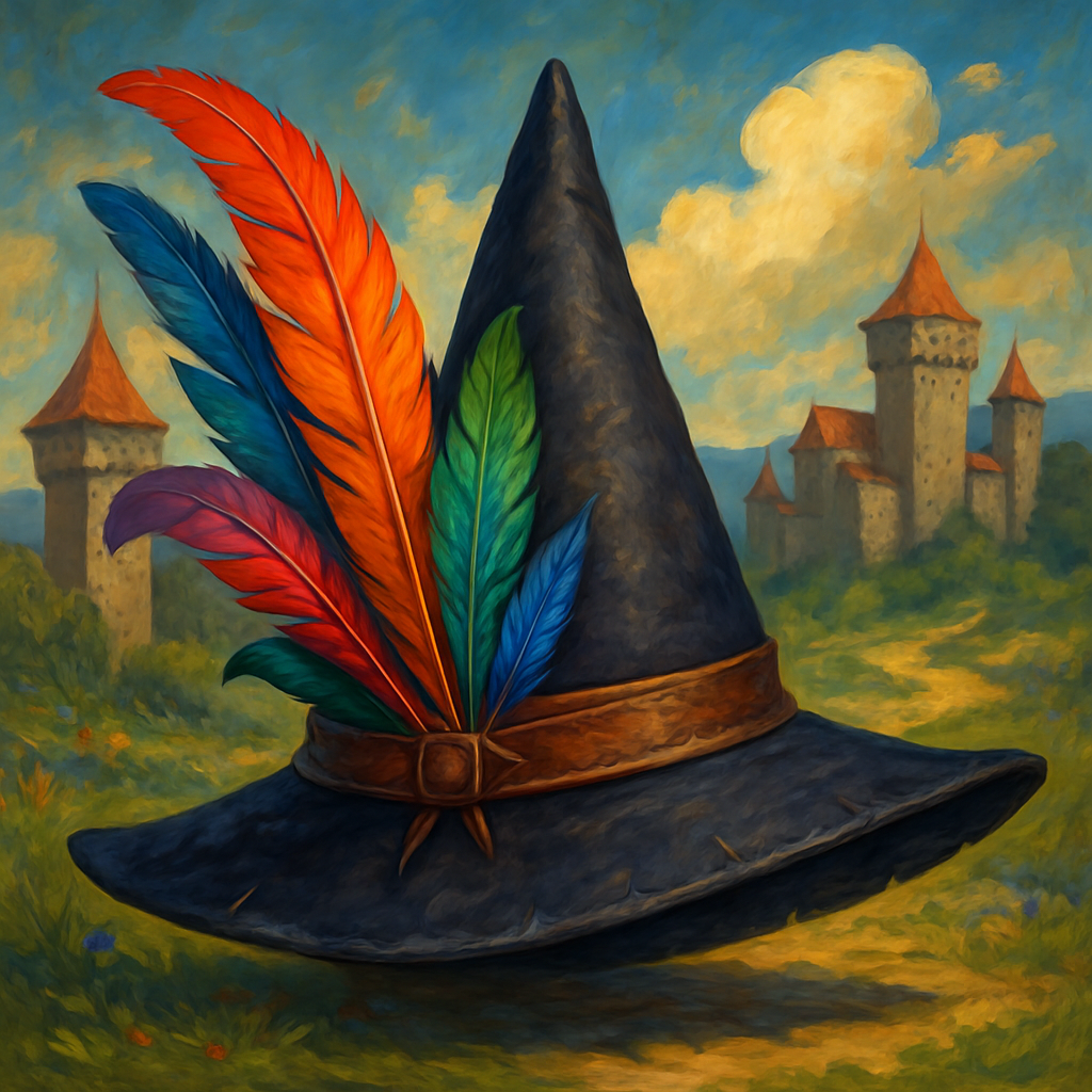 Illustration de Chapeau Pointu avec des Plumes - Chapeau