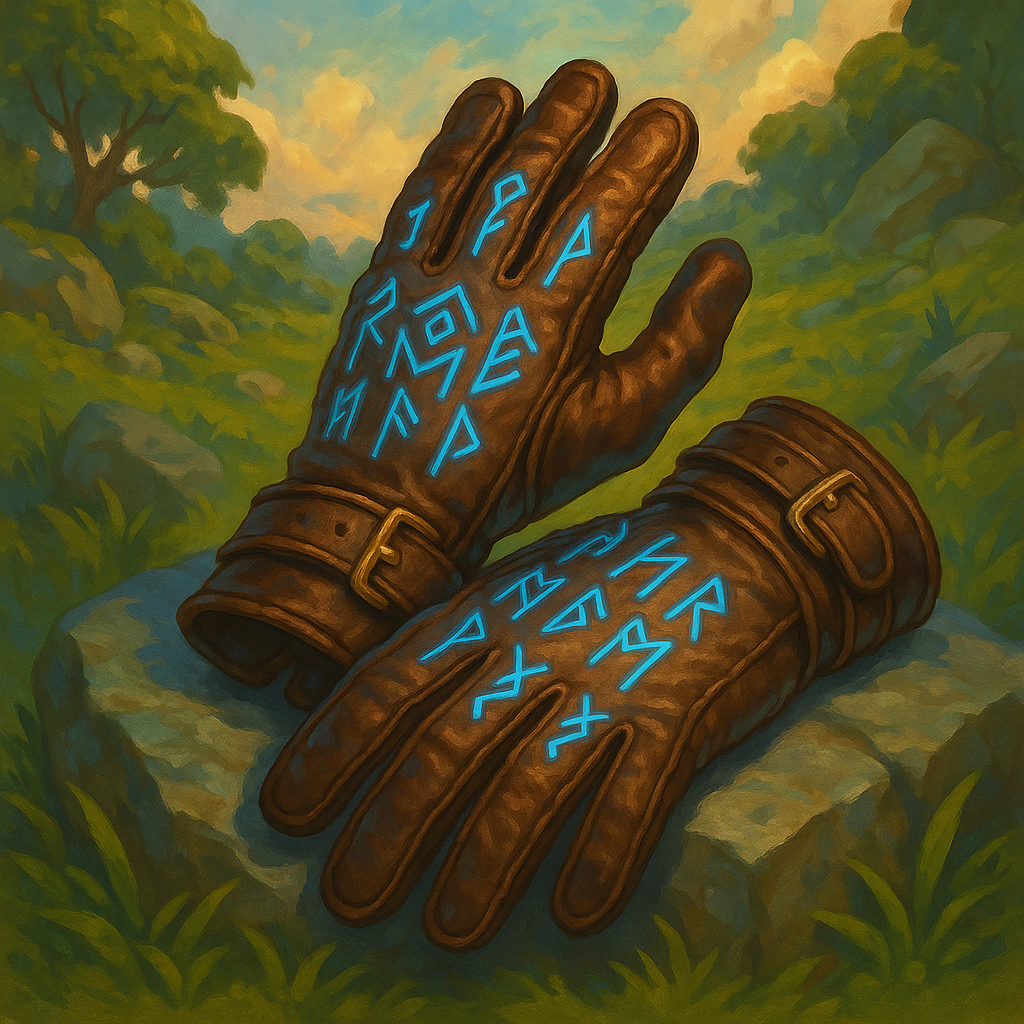 Illustration de Gants de Cuir Runique - Gants