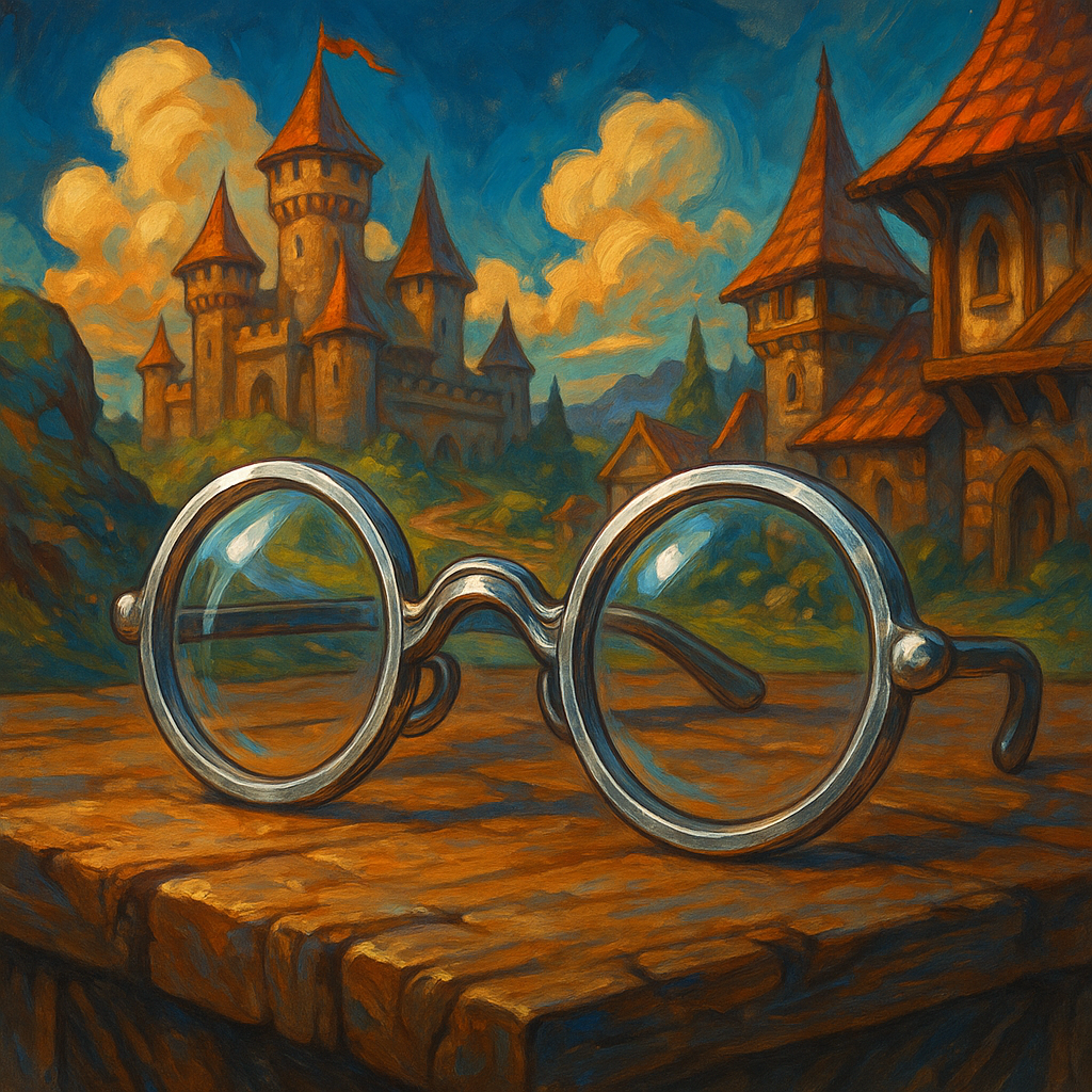 Illustration de Lunettes Rondes en Argent - Lunettes