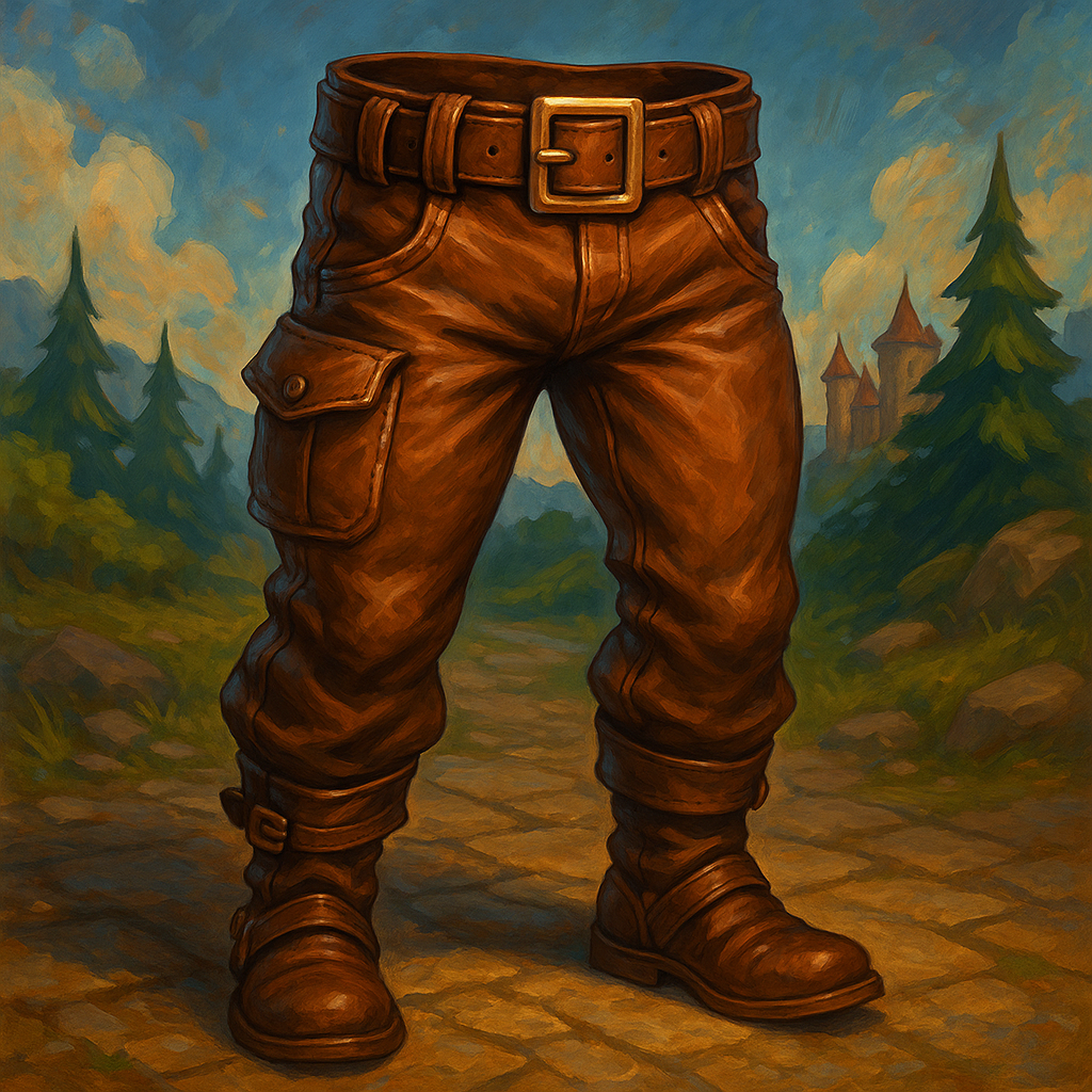 Illustration de pantalon de cuir marron - Pantalon