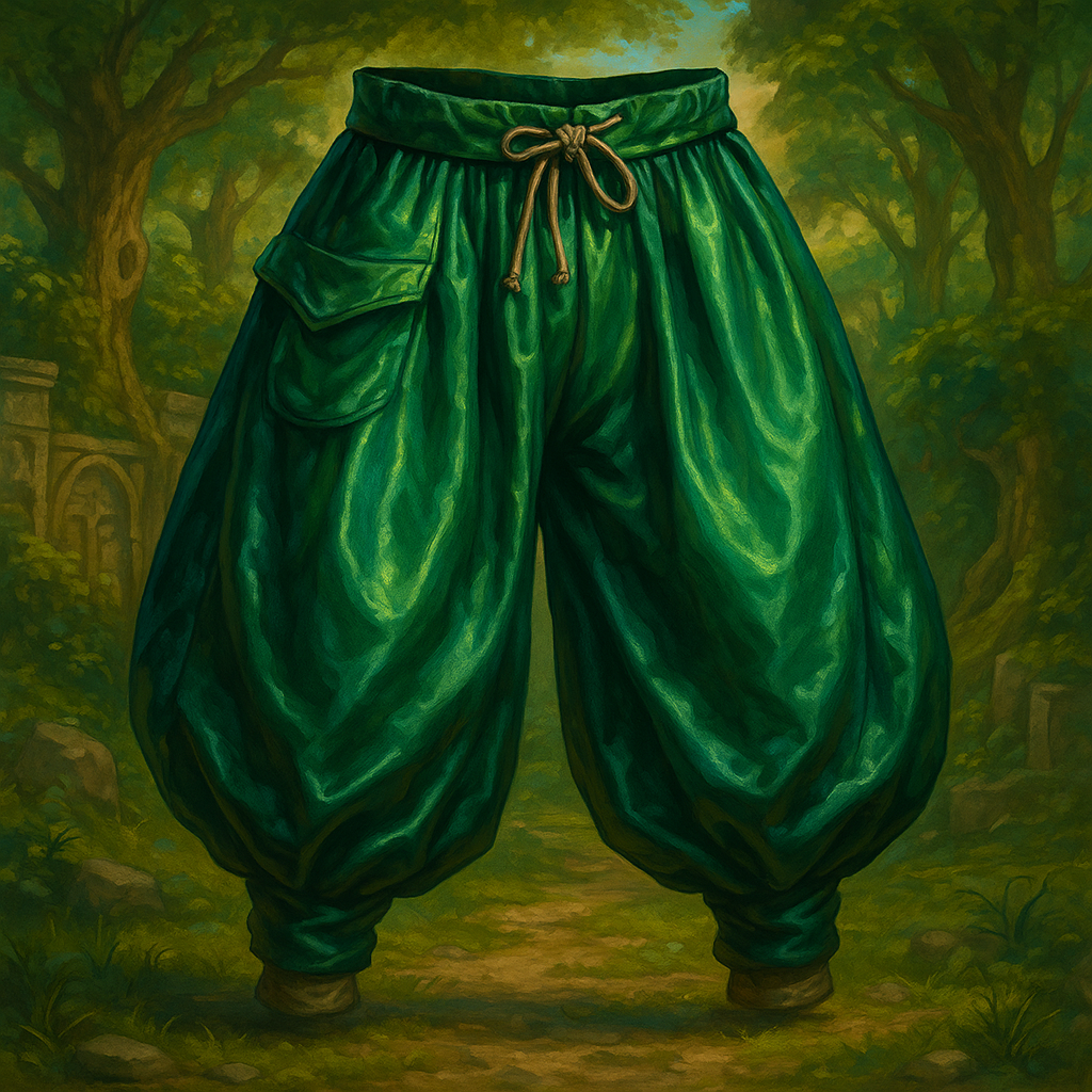 Illustration de Pantalon Bouffant Vert Forêt - Pantalon
