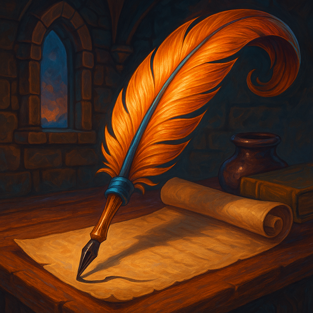 Illustration de Plume d'oie pour écrire ses ballades - Plume