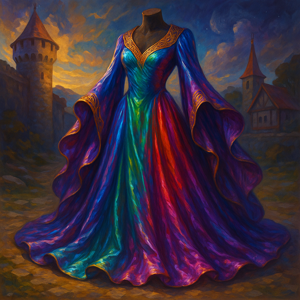 Illustration de Robe de soie changeante - Robe