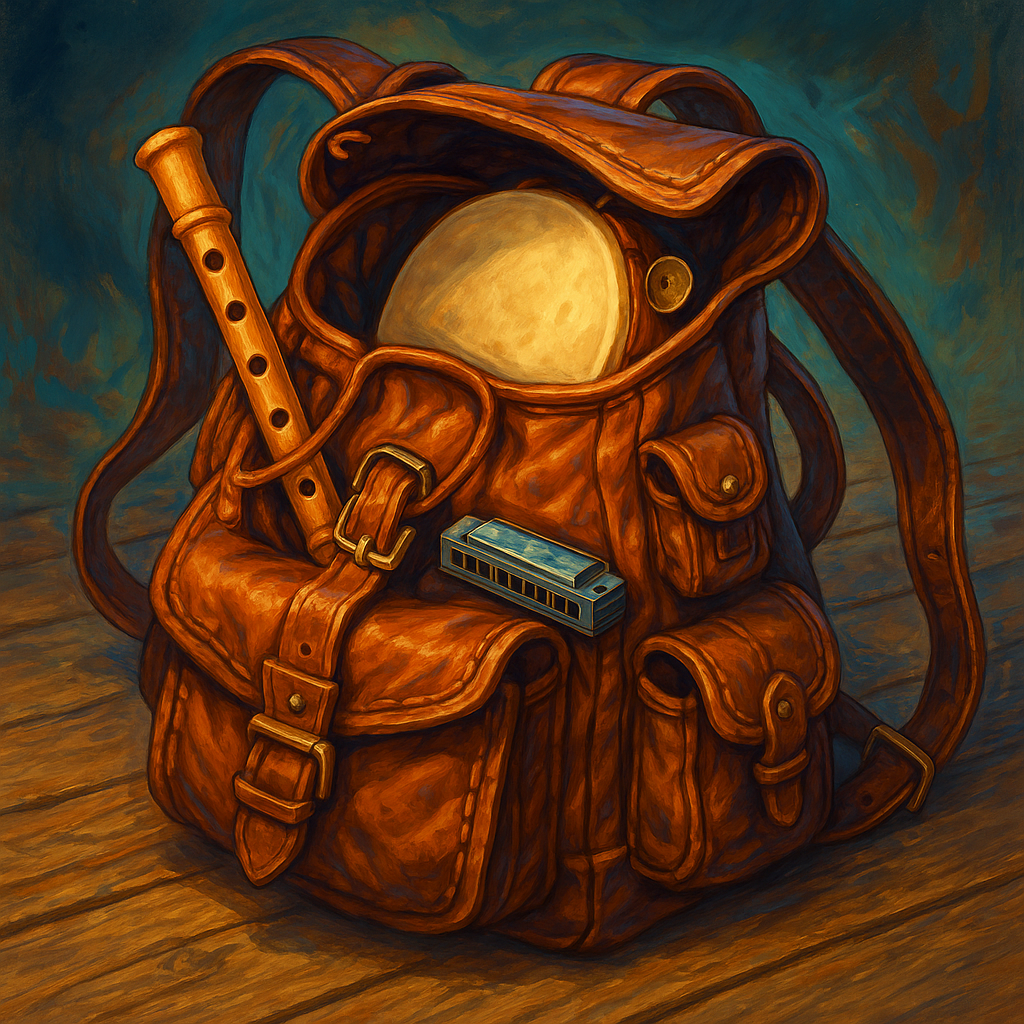 Illustration de Sac à dos en cuir d'Artiste - Sac