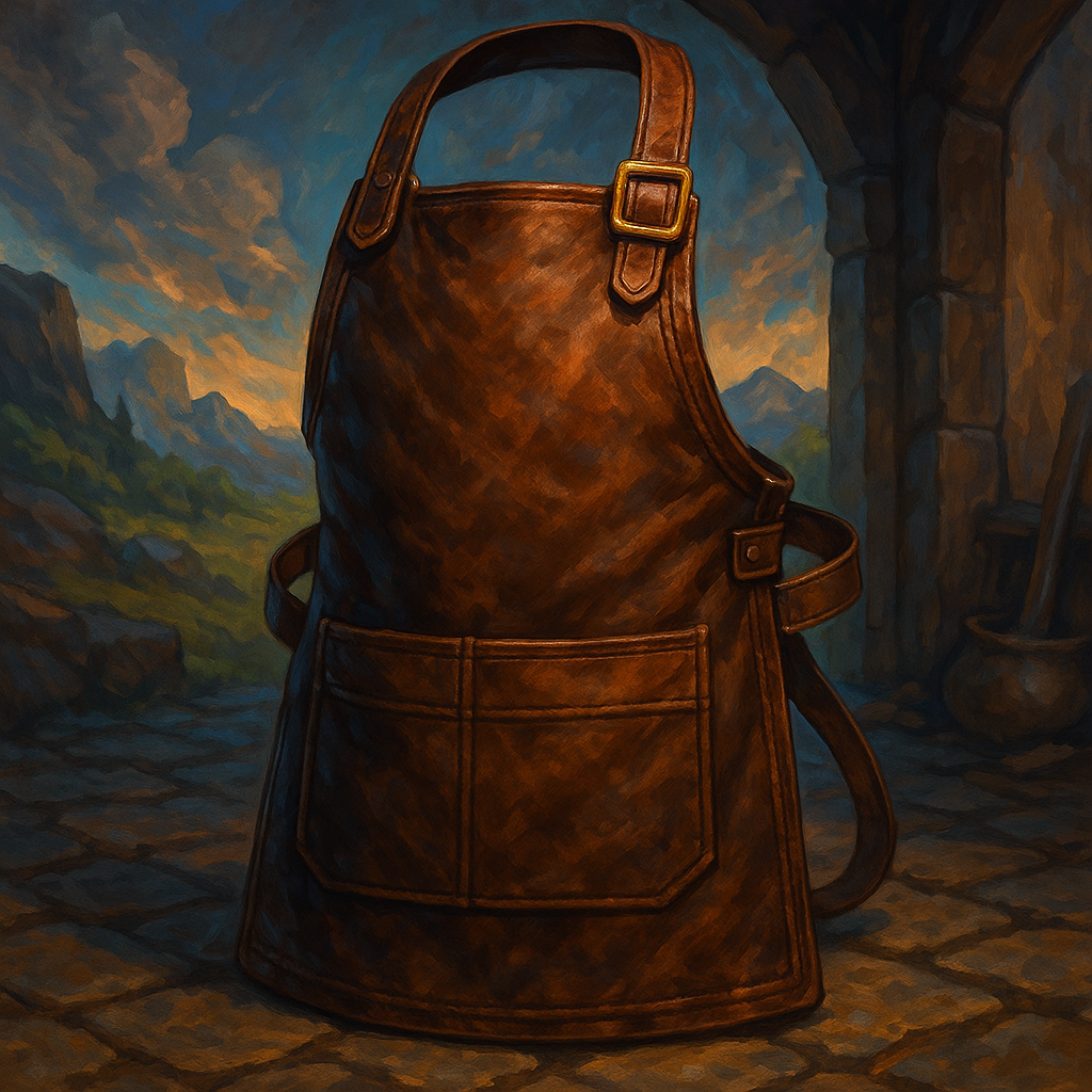 Illustration de Tablier de Cuir Brun - Tablier