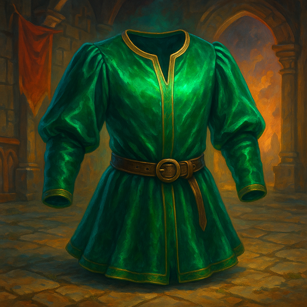 Illustration de Tunique de velours vert émeraude - Tunique